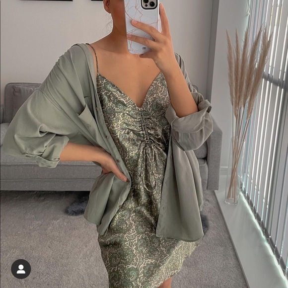 Zara Satin Effect Print Mini Dress - Picture 3 of 7